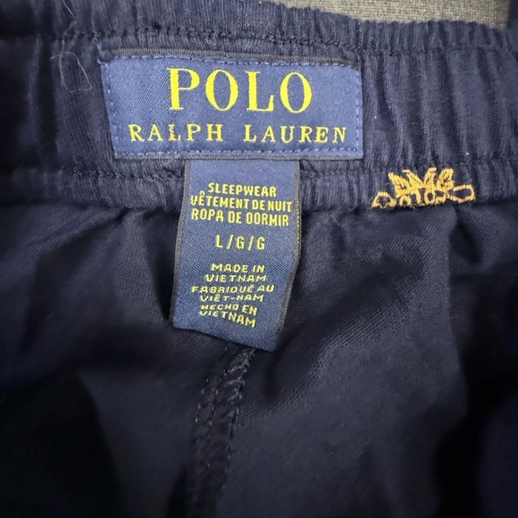 New Polo Ralph Lauren College Sleepwear Navy Blue Jogger Pant Pajama Lounge Sz L - Picture 4 of 16